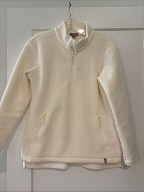 Talbots Cream Sherpa Half-Zip Pullover
